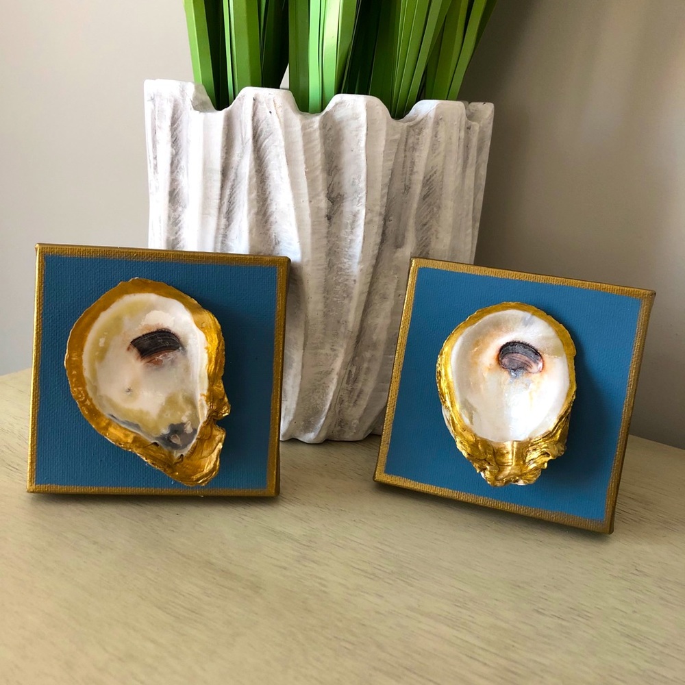 Handmade oyster shell art